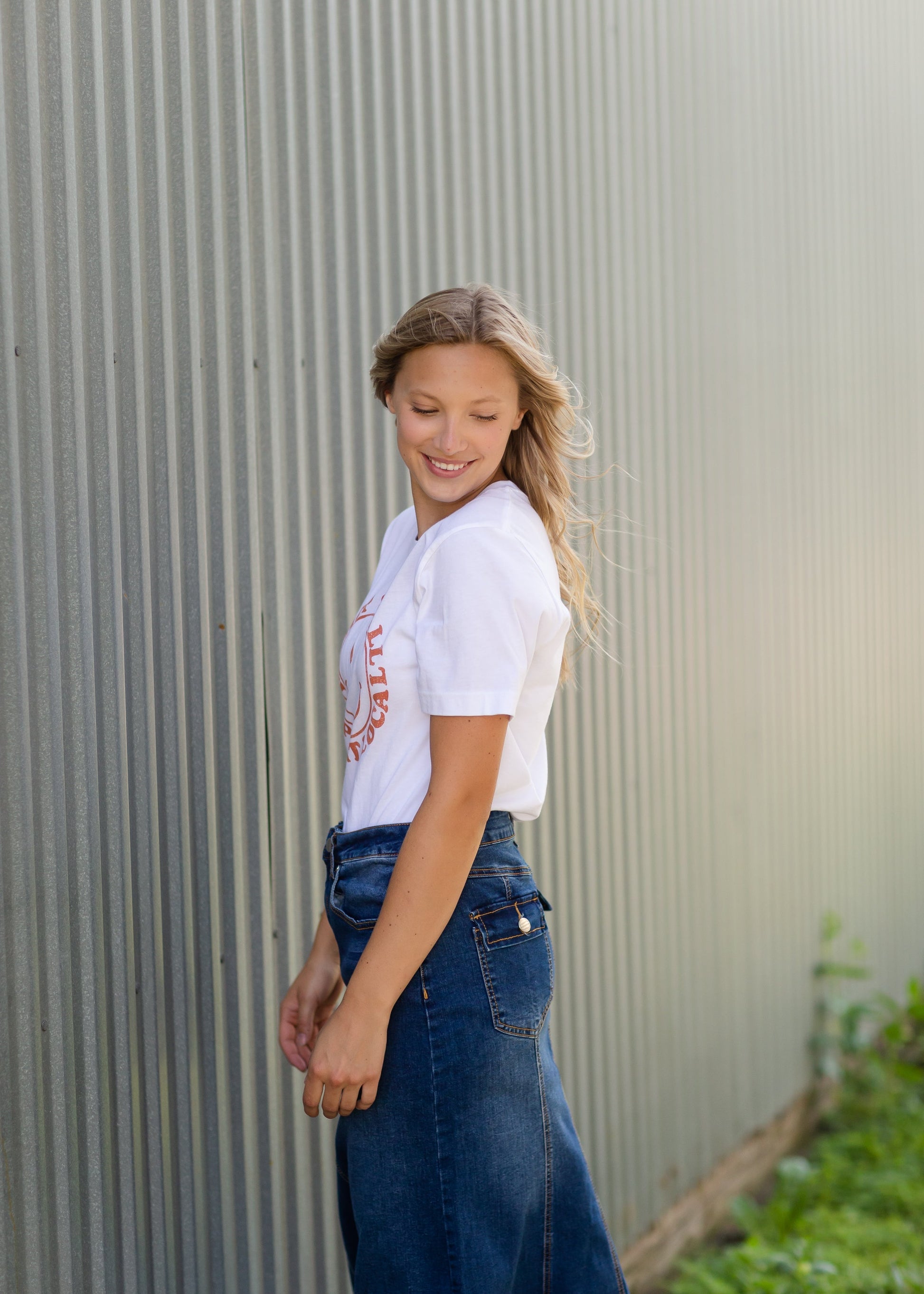 White Short Sleeve Shop Small T-shirt Tops